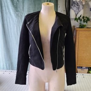 Suede moto jacket